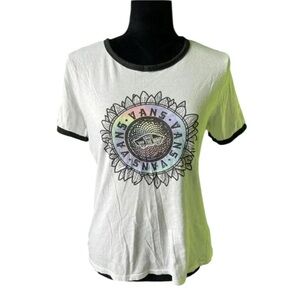 Vans Womens White graphic short sleeve tee shirt Medium